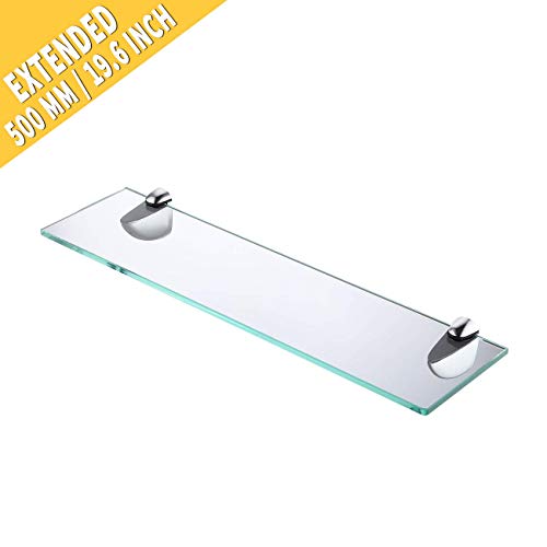 KES Rectangulaire Bains Étagère en Verre 8MM-Épaisse Verre Poli Support Mural, BGS3200
