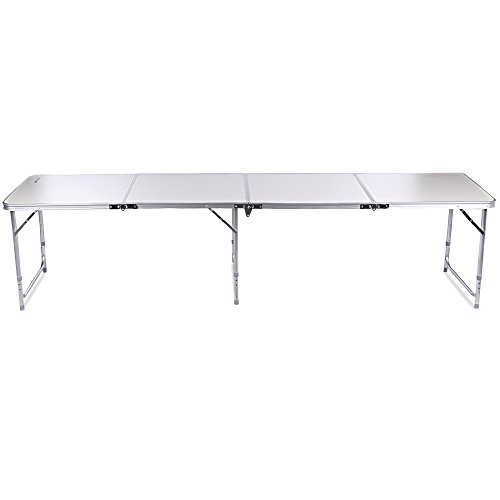 Ancheer Falttisch Campingtisch höhenverstellbar Tisch ,Quad-Falten Aluminium Camping Klapptisch,Tragegriff ,238.5x60x55--62CM