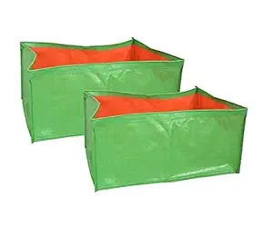 COIR GARDEN HDPE Rectangle Grow Bags for Vegetable Plants (24x12x 8-inches/60X30X20 cm) - Pack of 2