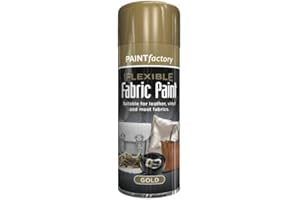 AlezyB - 2 x Flexible Fabric Gold 200ml, Spray Paint Leather Vinyl Textile Clothes Fast Drying