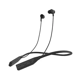 Wings Glide Neckband Latest Bluetooth 5.0 Wireless Earphones Headphones Earbuds 10 Hours Playtime Built-in Woofers for Extra Bass and Siri Google Assistant Control (Black)