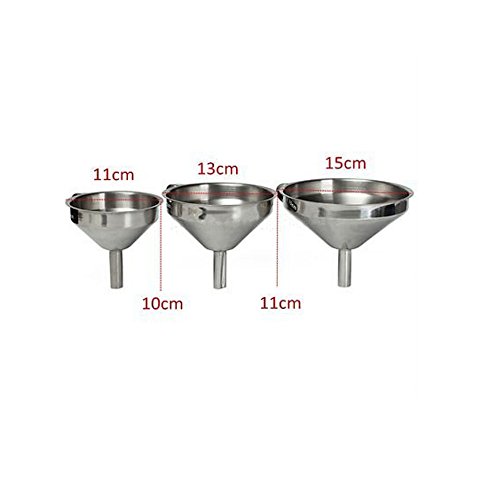 Generic 11/13/15cm Kitchen Stainless Steel Pouring Funnel Oil Bottle Strainer Jam Filter - 13cm RS.385 (42.00% Off) - Amazon