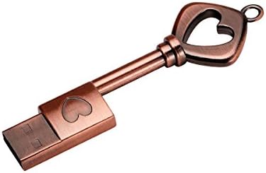 HOFOUND USB 3.0 32GB Memory Stick USB Flash Drive Cute &amp; Novelty Gift - Metal Heart Key