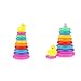 Produktbild T TOOYFUL 2 Sets Baby Badespielzeug Gelbe Ente & Regenbogen Stapelringe Stapelspiel Badewannen Wasserspielzeug