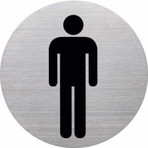 Preisvergleich Produktbild Helit 10 x Türschild Piktogramm WC Herren 115mm Silber