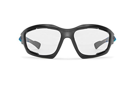BERTONI Gafas Deportivas Fotocromaticas Anti-Vaho para Deporte Extremos Ciclismo Carrera Esqui MTB Running - F1000D Negro Matte/Azul - Ventilación Directa - Lentes Cat. 0 > 3