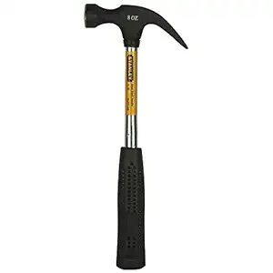 STANLEY 51-152 Claw Hammer with Steel Shaft-220 gms (Black and Chrome)