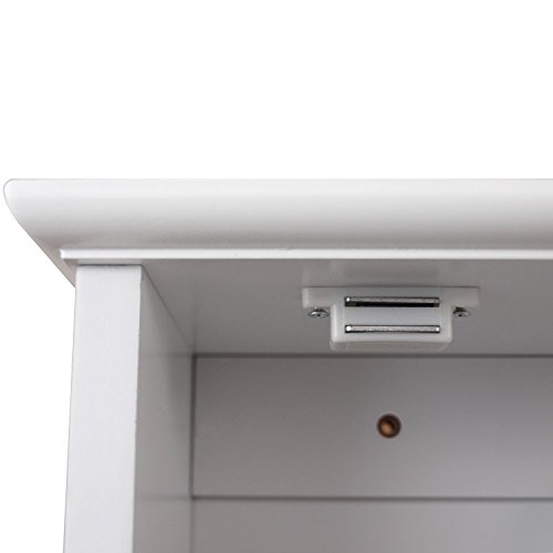 Hängeschrank mit 1 Lamellentür 40x15x60cm Holz/MDF Schränkchen Badezimmerschrank Wandschrank - 6