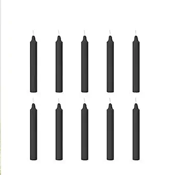 AuraDecor Pack of 10 Stick Candles || Especially Meant for Healing , Chakras, Ritual Candles , Decoration, Lighting , Home Decor || Burning Time 3 to 4 Hours Each (Black)