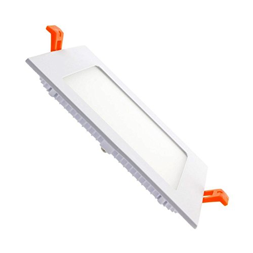 Henda Downlight LED Plafon Techo focos Panel led Cuadrado Ultra delegada Blanco 12W Color Neutra 4500k Transformador Incluido