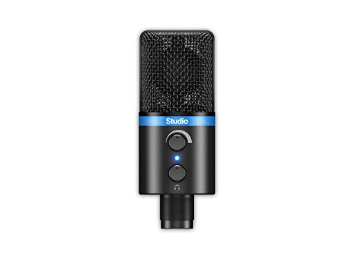 IK Multimedia iRig Mic Studio Microfono a condensatore con diaframma largo per Android, iPhone, iPad, Mac e PC, Nero