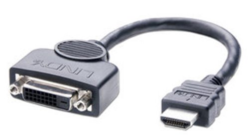 LINDY 41227 HDMI Stecker auf DVI-D Buchse Adapterkabel 0,2m schwarz