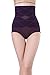 Bigood Women Cross Lace Boyshort High Waist Underpants Purple XXL Waist 80-86 cm