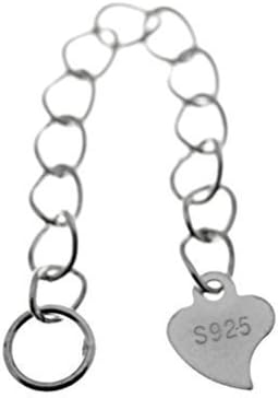 Extension chain with Heart Drop for Bracelet / Necklace - Extender - 925 Sterling Silver