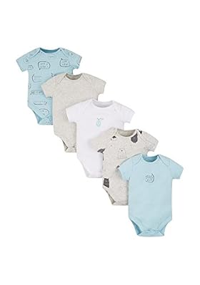 Mothercare 5 Pack, Body Bébé Garçon, Bleu (Bleu Pâle), 6 Mois