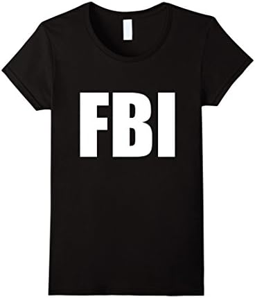 Womens FBI Replica Agent Inspector Funny Halloween Costume T-Shirt Medium Black
