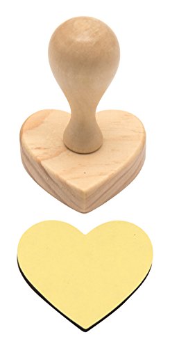 Rico Design Holz Stempel Griff Herz, natur