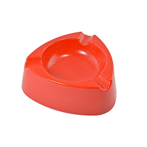Aschenbecher Ascher aus Kunststoff - 2 Stück - Farbe: Rot - Durchmesser 12,0 cm - einfach - cool - günstig