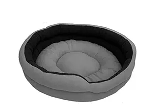 Petsvilla Lavish Super Soft Round Dog & Cat Bed Grey Black Colour - Large