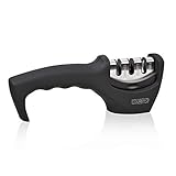 GOURMEO Aiguiseur de couteaux en 3-en-1 pour couteaux en inox et céramique avec lames droites - toutes tailles | affûteur de couteau et ciseaux, knife sharpener