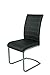 Produktbild Schwingstuhl Sina  4er Set, Bezug Kunstleder Schwarz, Metallgestell Vierkant alufarben 44 x 50 x 95 cm  Apollo