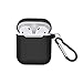 Produktbild Skryo Silikon Leder Hülle für Apple AirPods 1 mit Ohrbügel (Schwarz)