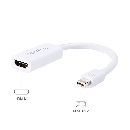 Lumsing Mini Displayport (Thunderbolt-Port kompatibel) Mini-DP 1.2 zu HDMI 1.4-Adapter für Mac Book, Imac und mehr, DP v1.2 Unterstützung 4Kx2K 6ft / 1.8M in Schwarz - 2