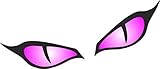Externa Montaje Par de mal de ojo diseño de ojos en magenta rosa para casco para moto pegatina para coche 80x 40mm cada