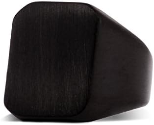 Akitsune Iustitia Ring - Design Ring Women Men Stainless Steel - minimalist - Matte Black - US 7