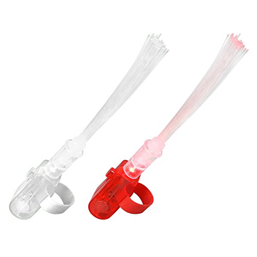 COM-FOUR® LED Fingerlichter mit leuchtendem Fiberglas im 8er-Set - 8