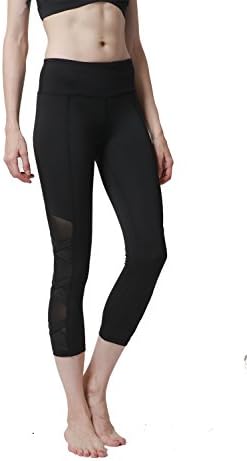 Harem Yoga Women's Sexy Mesh Workout Capri Leggings Running Tights Black XL
