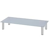 mesa de cristal con ruedas para tv Grosor del cristal: 8 mm vidaXL Elevador de Monitor/Soporte de TV 100x35x17 cm Cristal Blanco