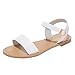 Produktbild Sandalen Damen Sommer FGHYHSommer Roma flache feste Peep Toe Sandalen Freizeitschuhe(40, Weiß)
