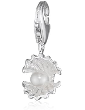SilberDream 925 Sterling Silber Charm Perlenmuschel Anhänger für Armband Kette Ohrring FC230W