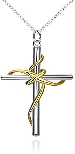 XUHUZI Necklace Pendant Collar A Collar For A Horse Cross Romantic Simple Cross Silverware Pendant (Without Chain)