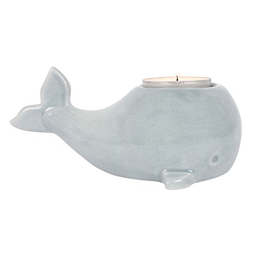 Light Blue Ceramic Whale tealight holder