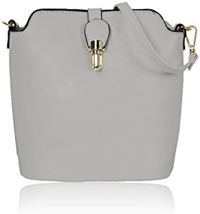 Slip and Zip Pockets Shoulder Bags for Women Gessy Fashion Simple Designed with Long Optional Strap(Light Grey)