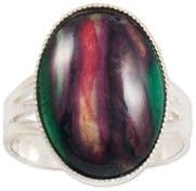 Silver Plated Scottish Large Oval Ring HR1 - Handcrafted in Scotland by Heathergems - Colour Variable