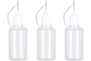 HEYNANA HeyNan Lot de 3 bouteilles 30 ml pour dosage de colle ou d'huile avec pointe d'aiguille