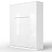 Produktbild SMARTBett Standard 160x200 Vertikal Weiss/Weiss Hochglanzfront Komfort Lattenrost Schrankbett | ausklappbares Wandbett, ideal geeignet als Wandklappbett fürs Gästezimmer, Wohnzimmer, Schlafzimmer
