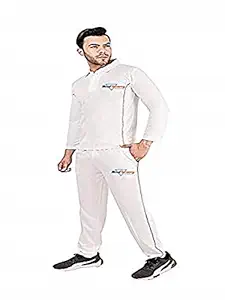 HeadTurners Cricket Uniform Dress White T-Shirt and Trousers Combo for Men- Full Sleeves