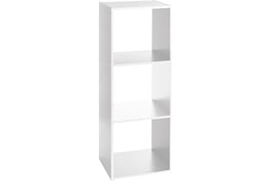 5 five simply smart 5five - Étagère Colonne Mix'N'Modul Blanche - 3 Cases, L 34,5 x P 32 x H 100,5 cm - Meuble de Rangement pour Salon, Chambre, Bureau