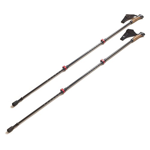 Premium 100% Carbon Nordic Walking Stöcke verstellbar mit Teleskop und Klemmverschluss mit extra Gummipuffer und Tragebeutel Premium 100% Carbon Nordic Walking Stöcke verstellbar mit Teleskop und Klemmverschluss mit extra Gummipuffer und Tragebeutel