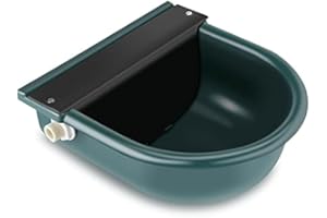 YOSOO HEALTH GEAR 4L Water Trough Drinking Bowl, Automatic Float Valve Water Bowl Cattle Drinking Water Trough Plastic Large Live Stock Waterer Trough Livestock Drinking Bowl for Horse Cattle Sheep