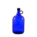 Produktbild LGL Haushaltswaren GmbH Glasballonflasche 2 Liter, Blau, Verzierung Blume des Lebens, Flasche aus Blauglas mit Schraubverschluss und Henkel