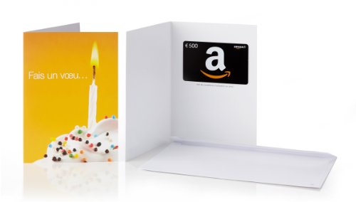 Carte cadeau Amazon.fr - 500 - Dans une carte de vux Bougie d'anniversaire