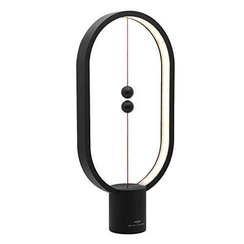LED lámpara de equilibrio luz nocturna USB alimentado decoración del hogar dormitorio oficina lámpara nocturna luz luz regalo de navidad luz@Negro