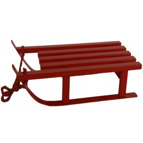 Preisvergleich Produktbild Deko Schlitten rot, Holz, ca. 16x7x4 cm