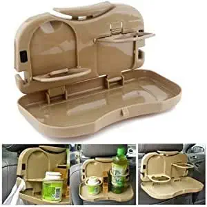 SNOFER Car Travel Plastic Folding Auto Car Back Seat Table Drink Food Cup Tray Holder Stand Desk Cup Holder Car Tray