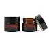 2PCS 50ML/100ML Brown Glass Refillable Cosmetic Jars with Liners and Screw Black Cap Empty Face Cream Lip Balm Storage Container Pot Bottle for Salve Diy Beauty Essential Oils Cosmetic Cream Lotion (50ml)